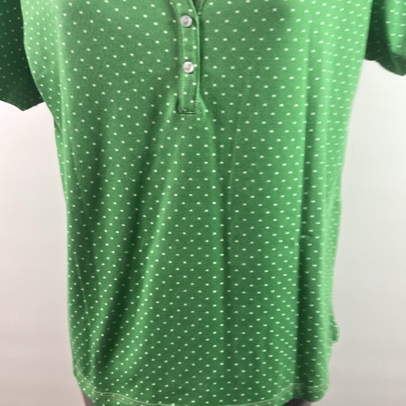 Baxter & Wells Top Women Size Large Green w White Polk Dots New with Tags - Picture 3 of 9